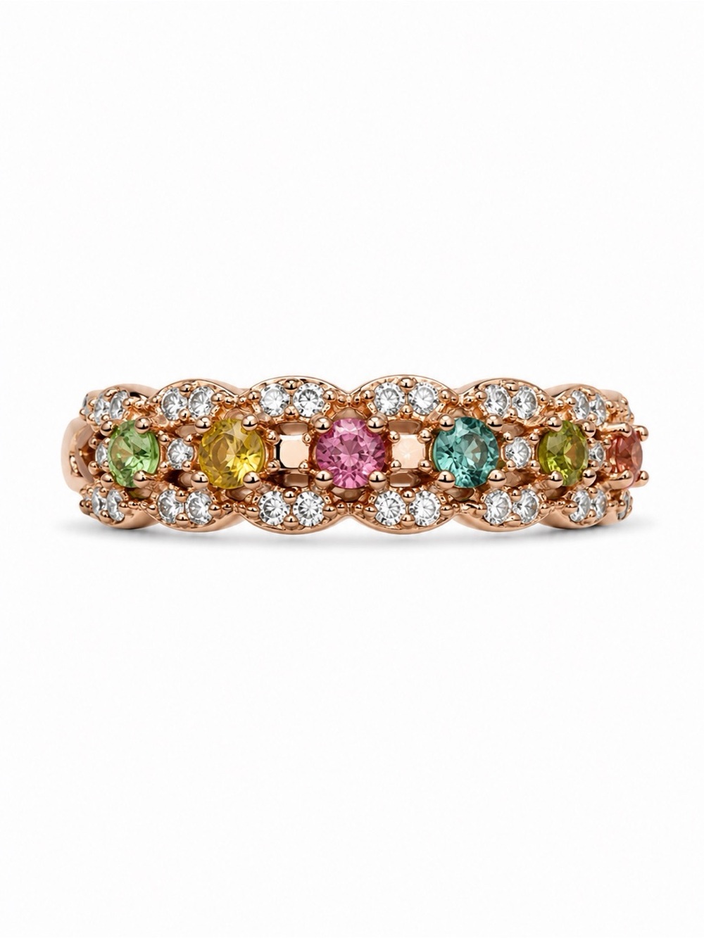 #R12 Tourmaline Botanica Rose Gold Ring